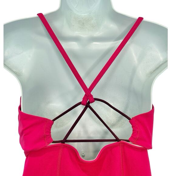Lululemon Dancing Warrior Tank Jewelled Magenta Pink Luon Strappy Back Size 8 - Picture 5 of 9